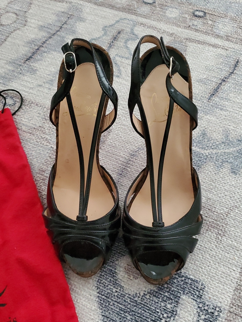 Christian Louboutin Activa Patent Black Stilleto Heels Shoes And Dust Bag Sz38/8 - Picture 3 of 14